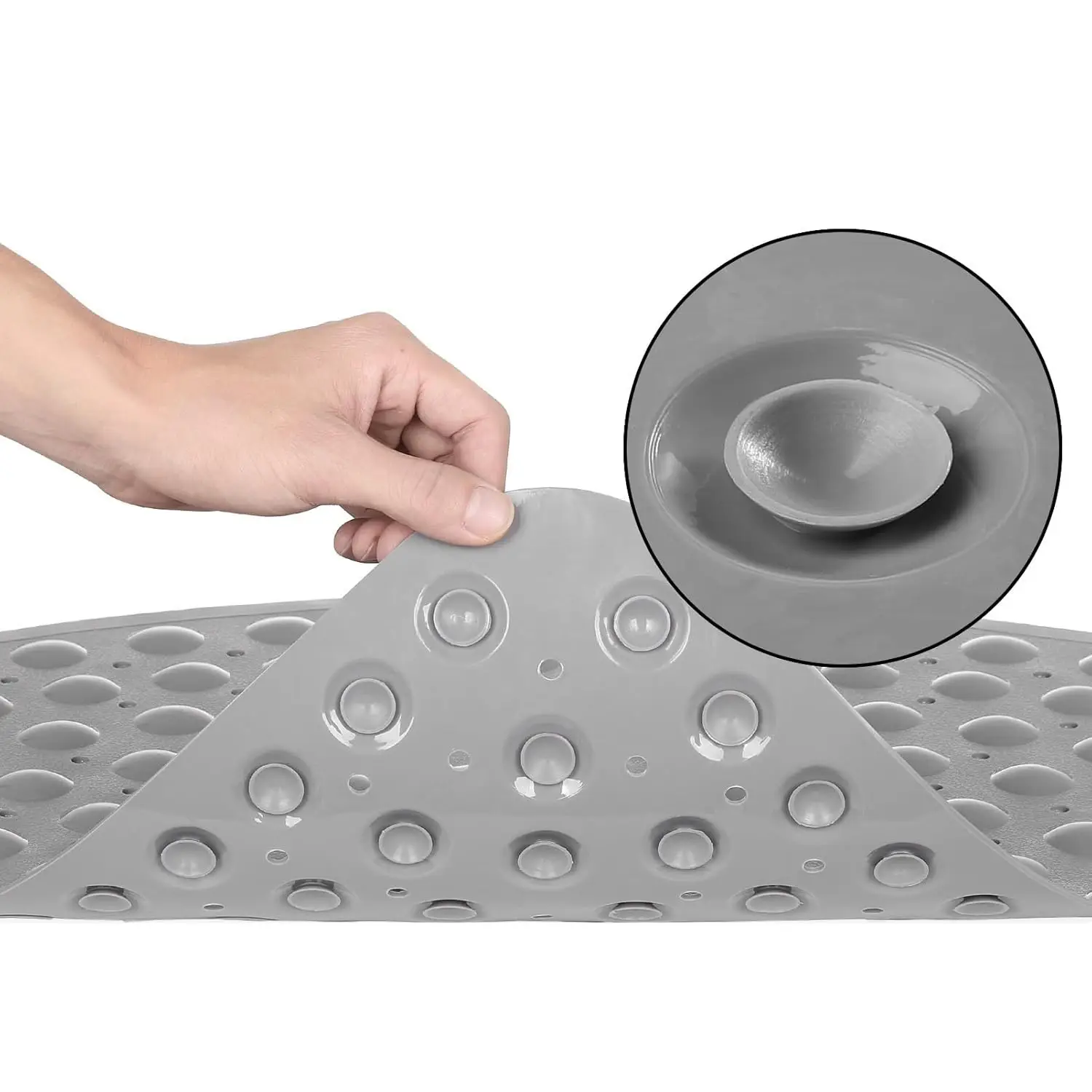 1 Stück Eckduschmatte rutschfest – 53 x 53 cm Eckduschmatten für Innendusche, rutschfeste dreieckige Badematte für Badezimmer – Detail 3