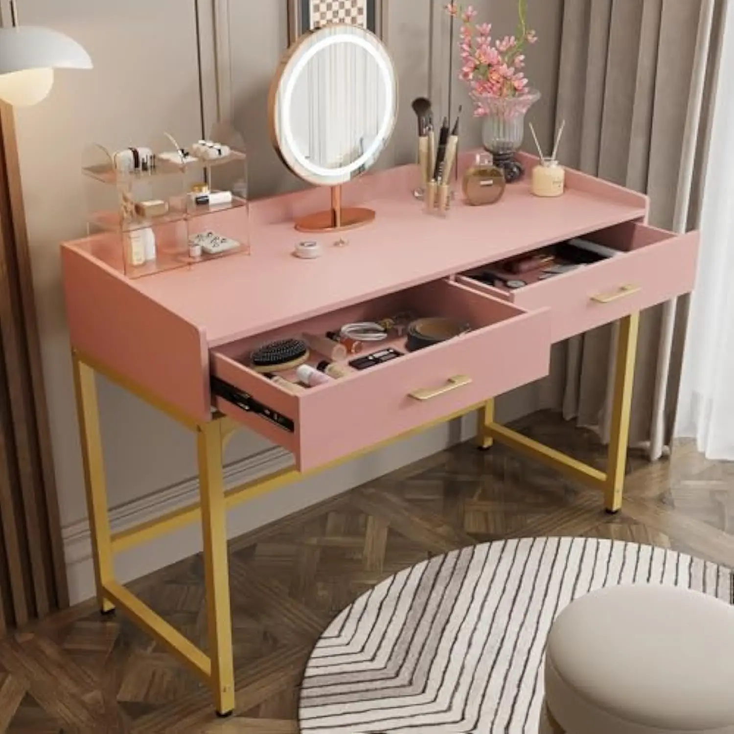 

WESTREE Computer Gaming Desk Office - Study Writing Desk with Drawer for Teen, Bedroom Makeup Desk Home Office with Storage She