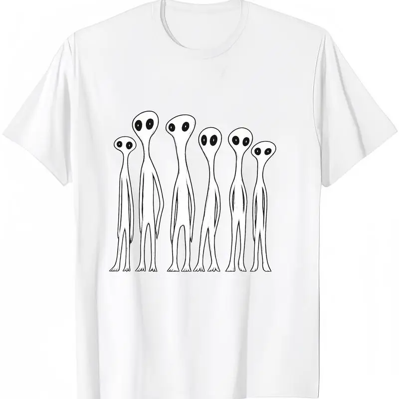 

Funny Alien T-Shirt Men Women UFO ET Cartoon Graphic Print Tee Sci-Fi Humor Casual Summer Top Unique Gift for Fan