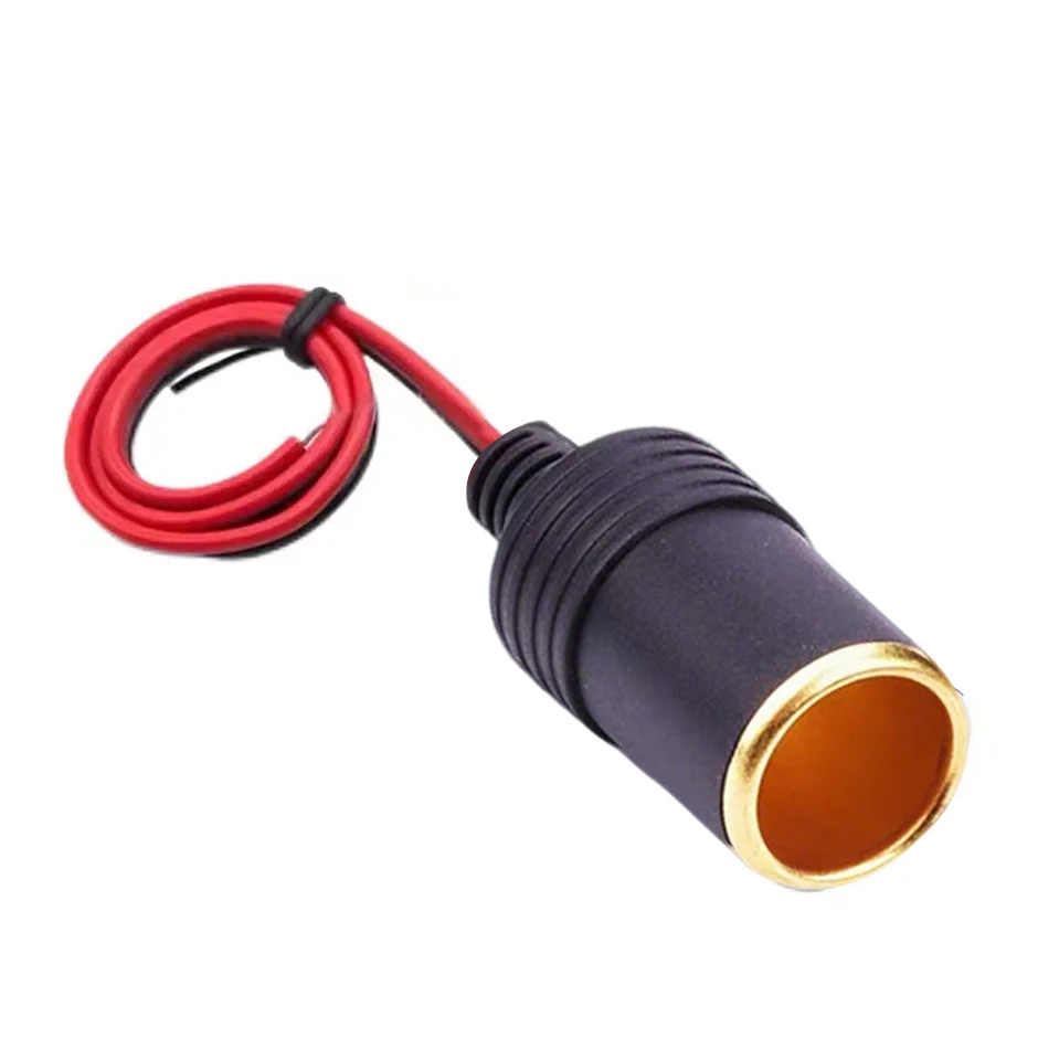 10A or 20A  Car Mounted Cigarette Lighter Charger Female Socket Plug with 30cm Cable Connector Adapter Universal 12/24v.