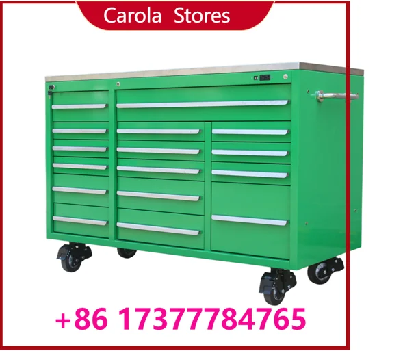 Popular Cold Rolled Steel Rolling Tool Chest, Lockable Drawer Roller Trolley Tool Box with Brake Wheels for Garage
