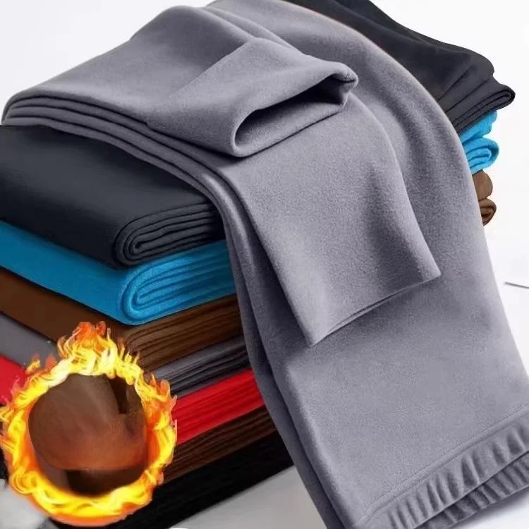 Thiened الألمانية المخملية الدافئة الرجال السراويل الطويلة الشتاء ملابس العمل ساخنة الحرارية Fce اصطف سليم صالح بناطيل كاجوال #2