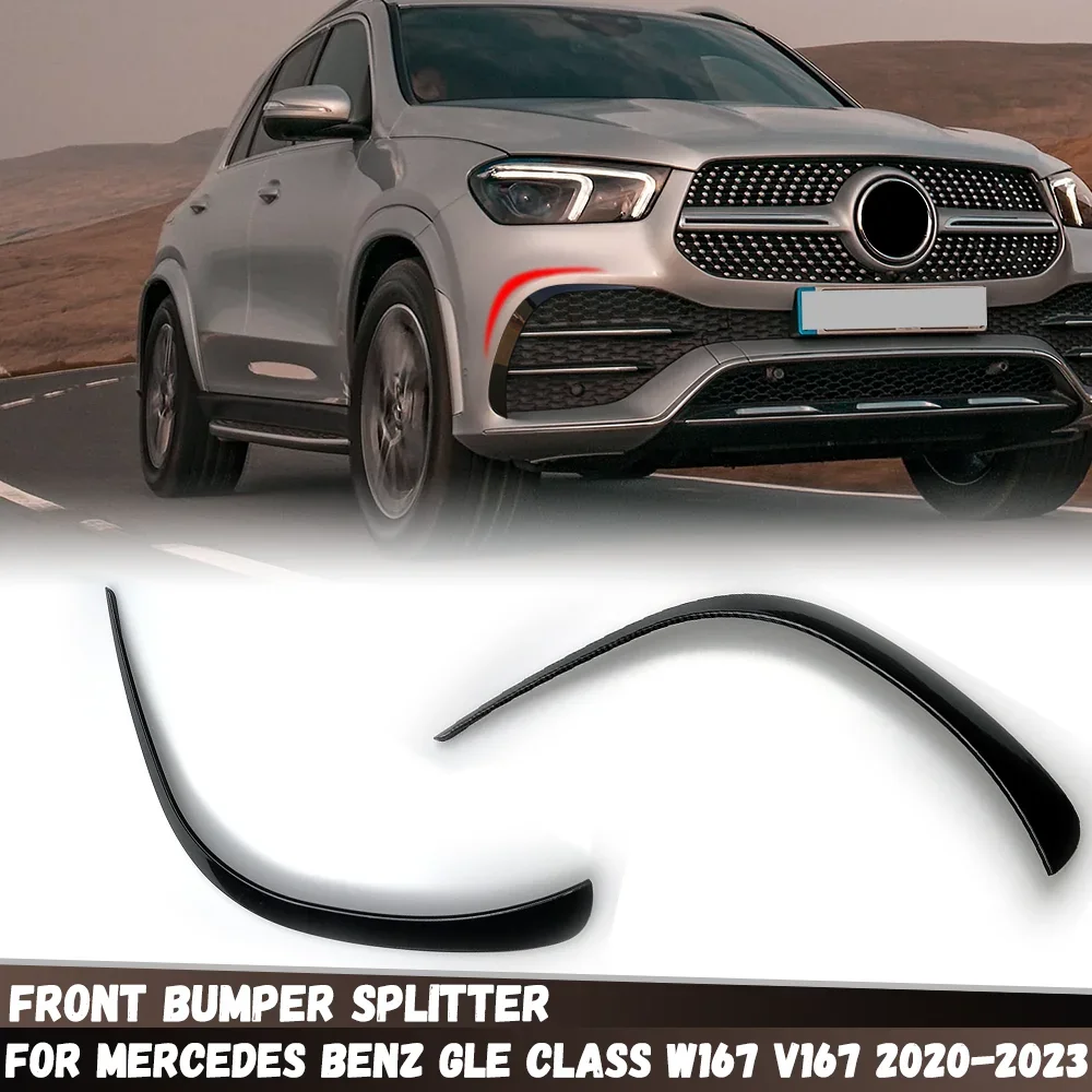 For 2020-2023 Mercedes-Benz GLE W167 V167 GLE350 400 450 AMG GLE53 front bumper splitter duck wing fog lamp trim modification