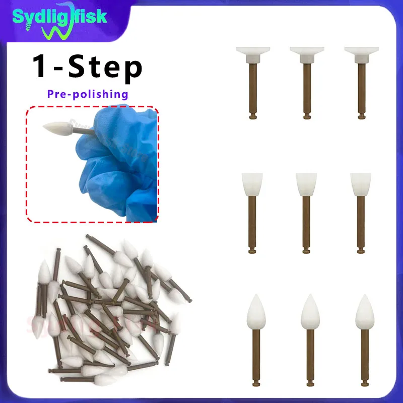 40Pcs/box Dental Polishing Cups Points Discs Grinding Heads Teeth Polisher RA Shank Composite Polishing 1-Step Finishing System
