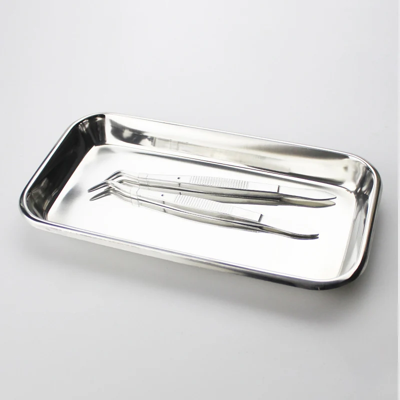 1/2/10pcs Stainless Steel Square Storage Tray Dental Medical Tools Kitchen Tray Nail Tattoo Dental Medical Device