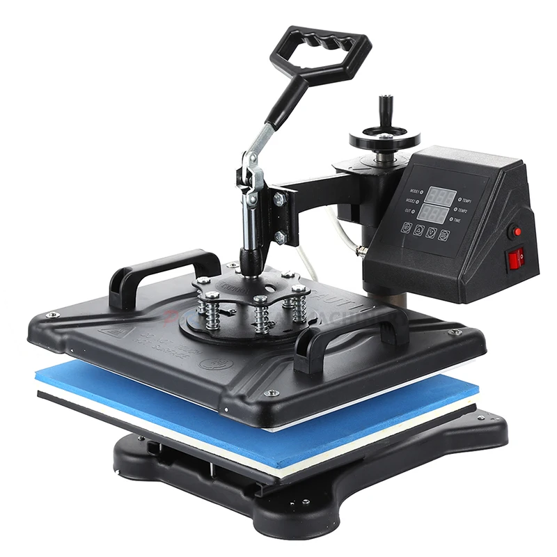 Combo 5 in 1 Automatic Electric Sublimation Heat Press Machine Digital for Mug T-Shirt Hats with 110V/220V Compatibility