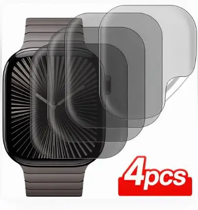 3/4Pcs Privacy Hydrogel Film For Apple Watch 46mm 44mm 45mm 41mm 40mm 42mm Anti-spy Screen Protector For iWatch series 10 9 8