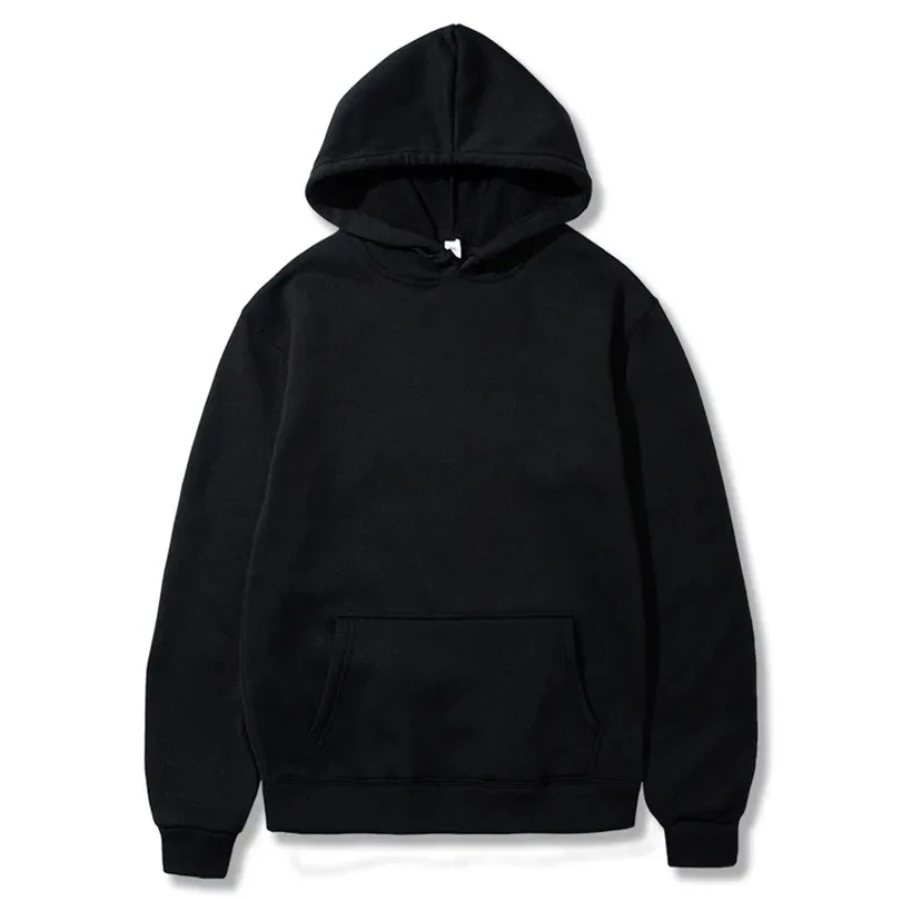 Men's and Women's Hooded Sweatshirts, Hip Hop Hooded, Monochrome, Fleece, Elasticity, Casual Pullover, Sportswear, New Fashion,