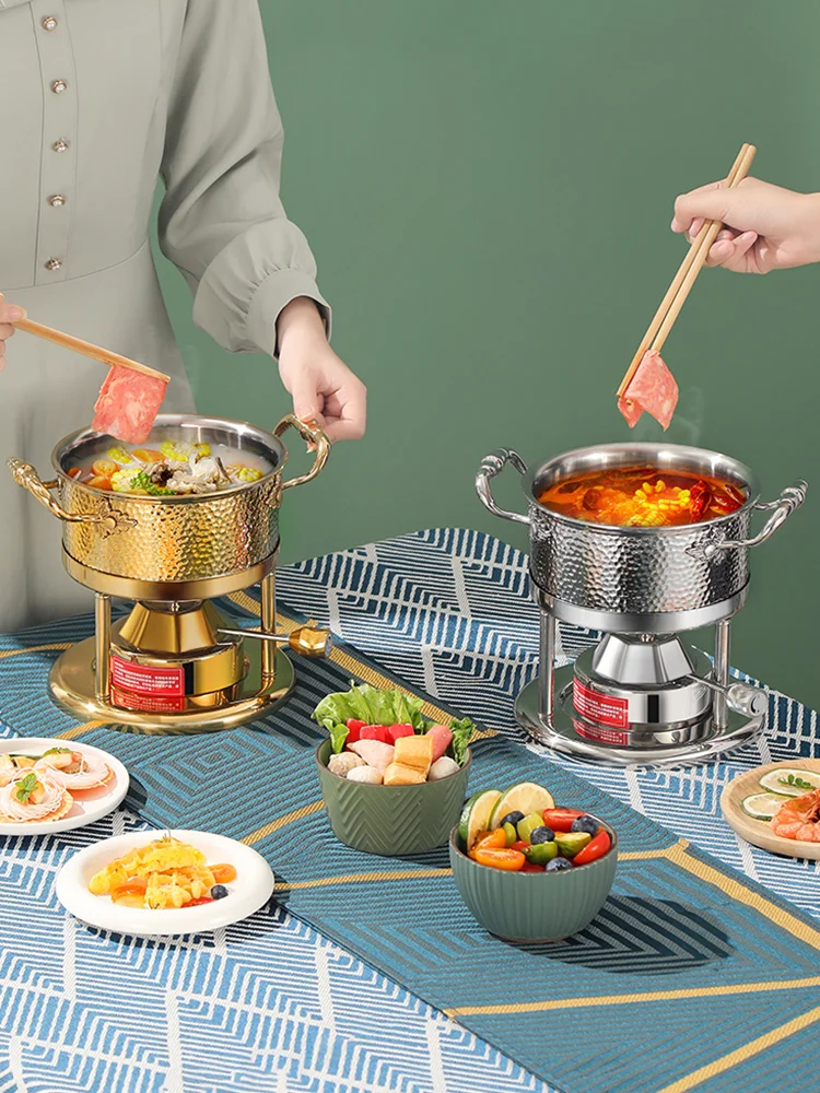 One person, one pot, inflatable one person, self-service seafood, small fire, stainless steel, small gas stove for home use