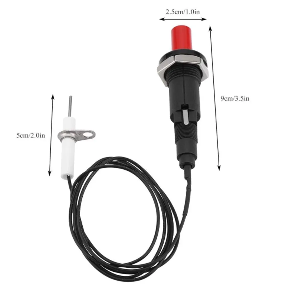 Fit For Gas Fireplace Piezo Spark Ignition with Cable Push Button Igniter Type of 1 Out 2 Electrode 200 Degree Resistance Wire
