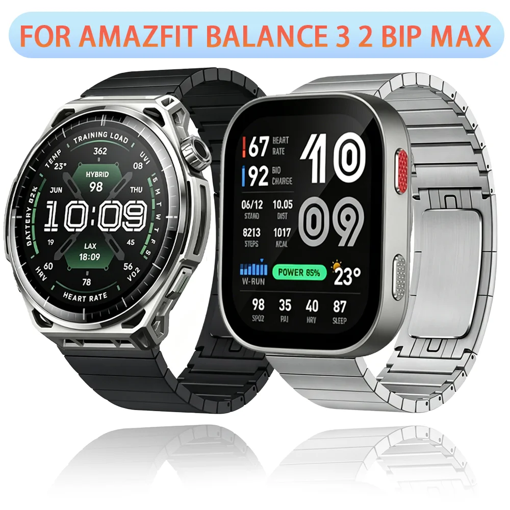 22mm Metallarmband für Amazfit Balance 3 2 1 Bip Max Active Max GTR 4 3 Bip 6 5 Helio Edelstahl Komfortables Armband Correa