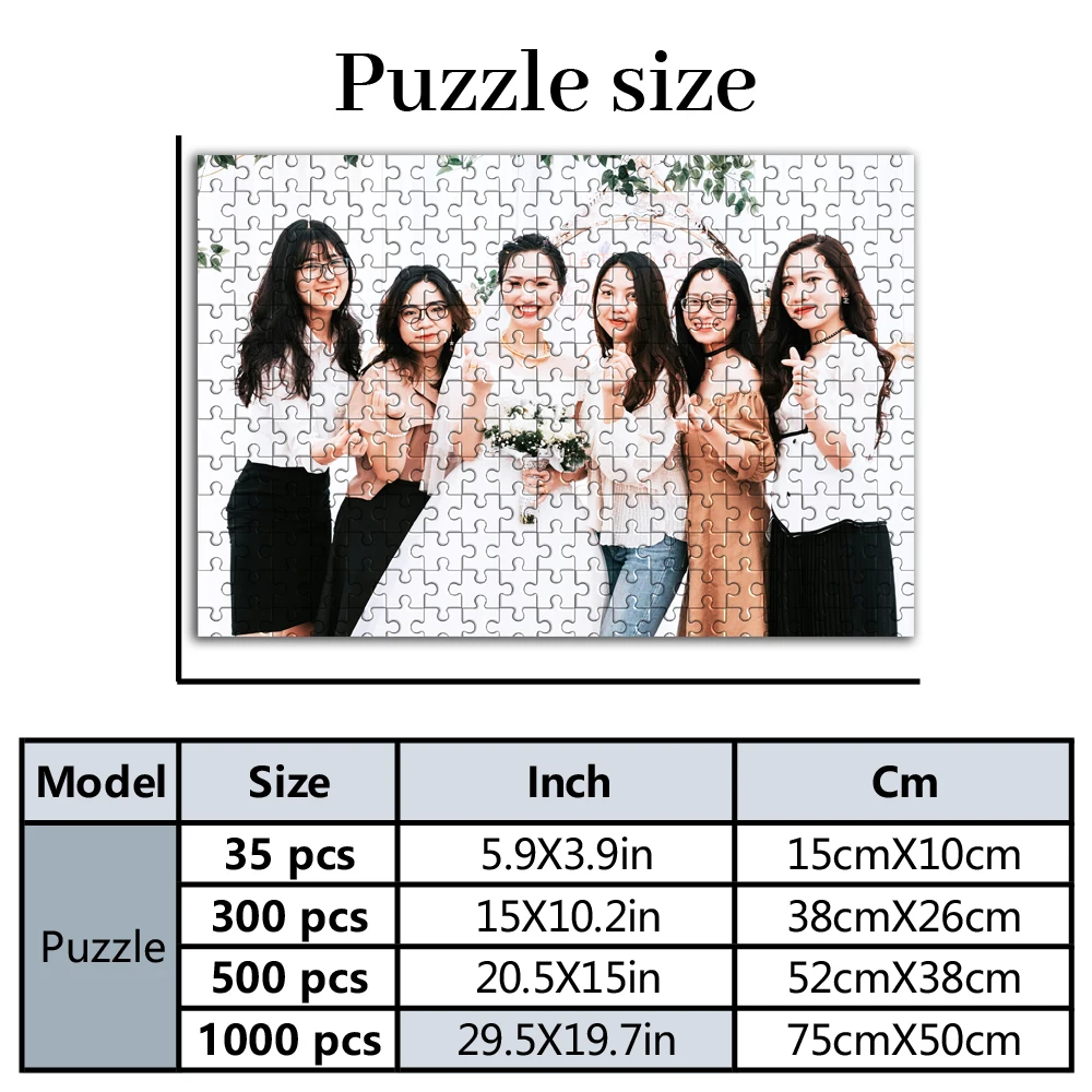 35/300/500pcs Bridesmaid Customized Photo Jigsaw puzzle Customizable Poster For Baby Toy Handmade Birthday Gifts