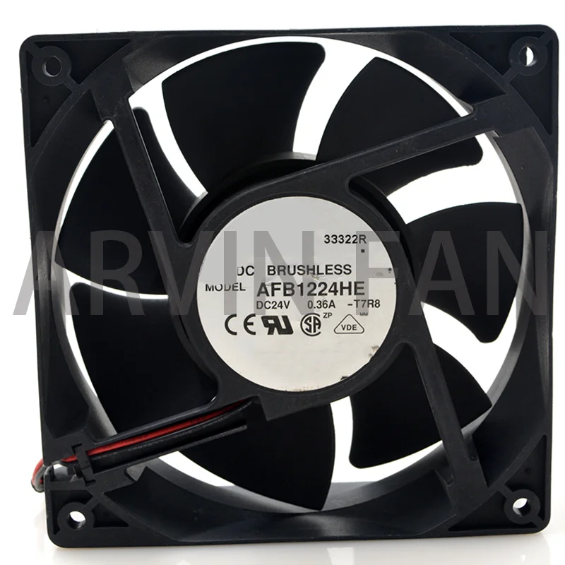 AFB1224HE 24V 0.36A 12cm 12038 Large Air Frequency Converter Cooling Fan 148.34CFM 3500RPM