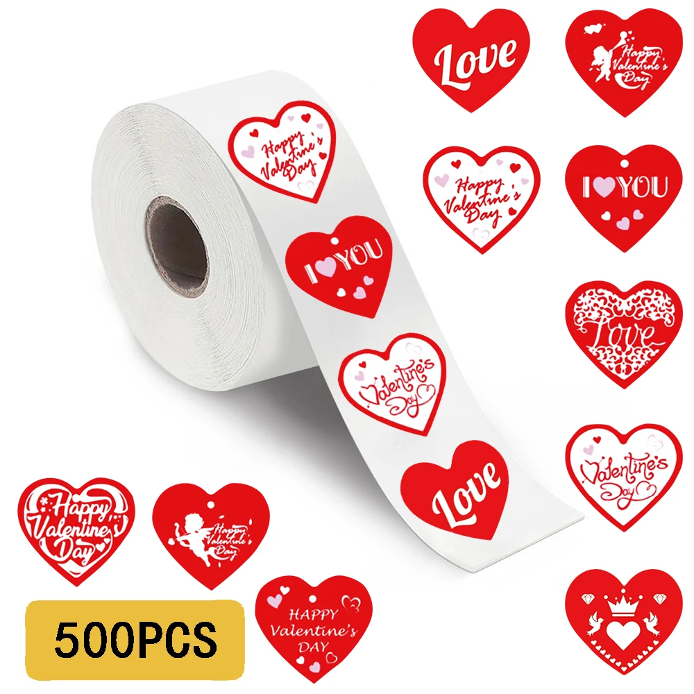 500PCS 520 Love Roll Sticker Kawaii Harajuku DIY Phone Pretty Gift For Creative Coffee Phone Streetwear Luggage Decoration ﻿