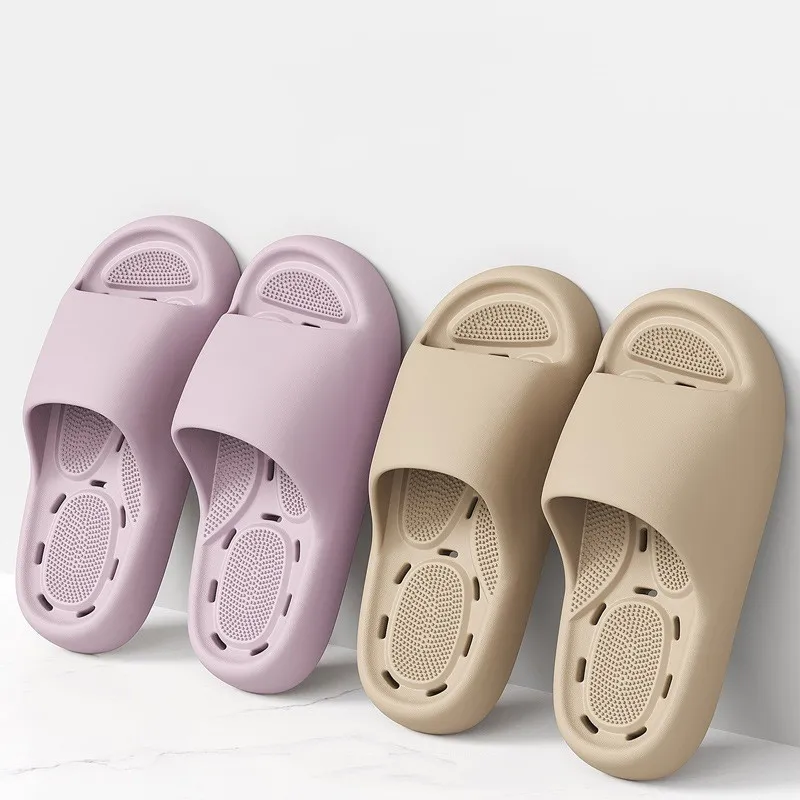 Men's Bathroom Slippers New Summer Massage Indoor Home Soft Eva Non-Slip Shower Shoe Couples Water Leakage Quick-Drying Slippers view 2