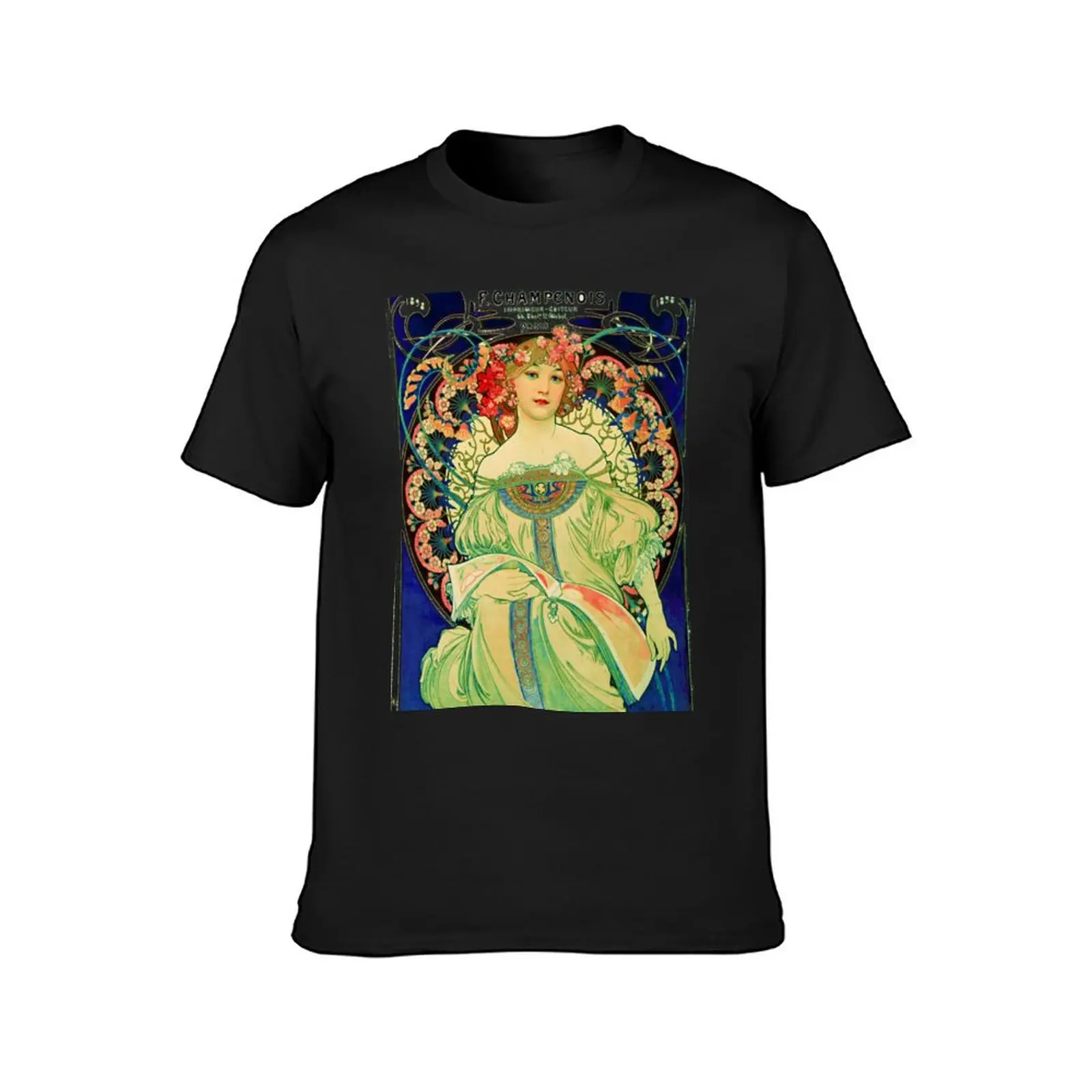 F. Champenois Imprimeur-Editeur, by Alphonse Mucha T-Shirt plus sizes boys animal print tees cute clothes workout shirts for men