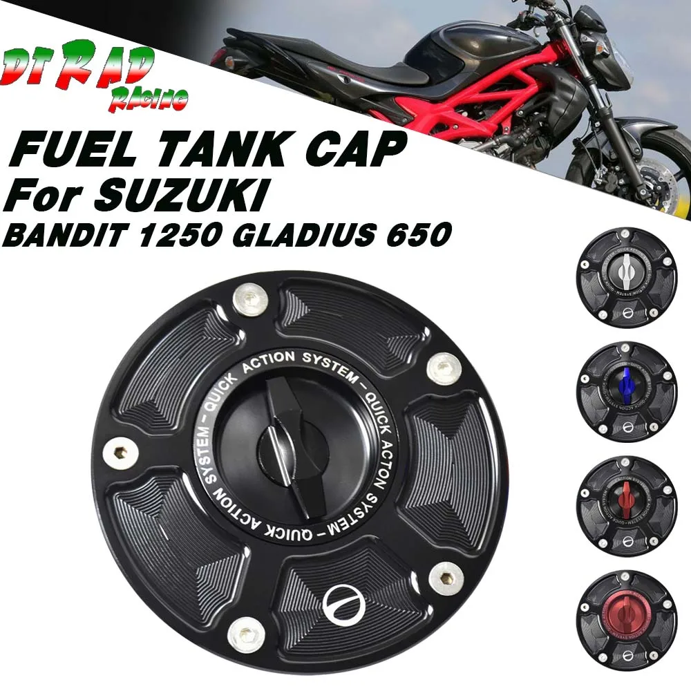 Motorcycle Aluminum Fuel Tank Cap For SUZUKI BANDIT 1250 2006-2017/GLADIUS 650 2009-2015 Racer Fast Gasoline Plug Oil Gas Cover