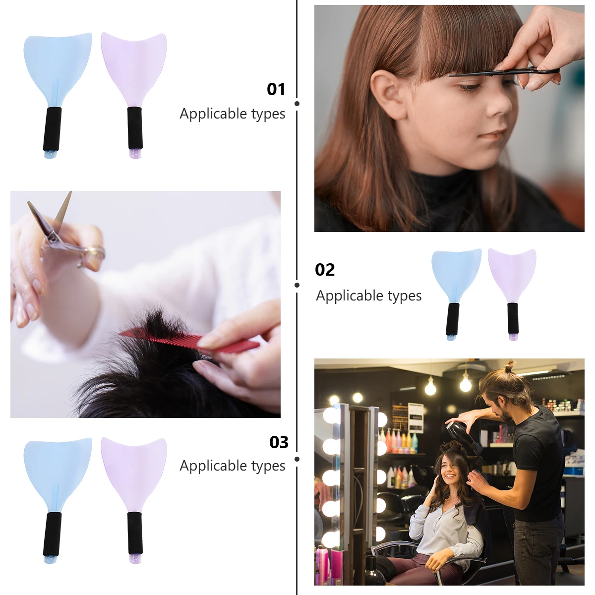 

2Pcs Hair Salon Baffle Prevent Cut Hair in Eyes for Enjoyable Haircut At Home Or Salon Baffle