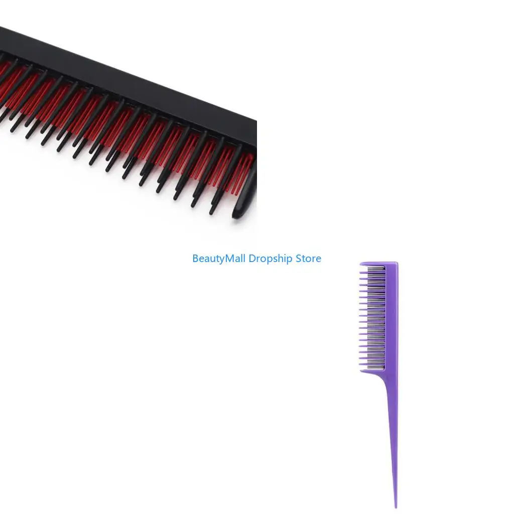 40JD Hair Coloring Comb with Pointed Tail, Triple Teasing Comb for Parting, Sectioning and Touch Ups Color Work