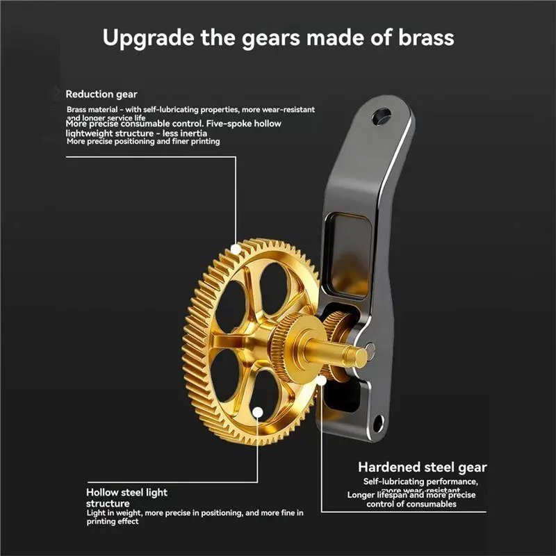 DLC Nano Coating For Bambu Lab A1 A1 Mini Extruder Gear Hardened Steel+ Brass Feed Wheel Kit For Bambu Lab A1 Mini Customer Favo
