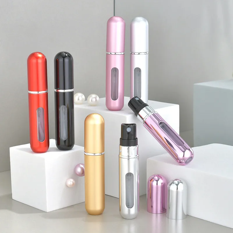 

20pcs 5ml Mini Perfume Atomizer Portable Liquid Container For Cosmetics Traveling Aluminum Spray Empty Refillable Spray Bottle