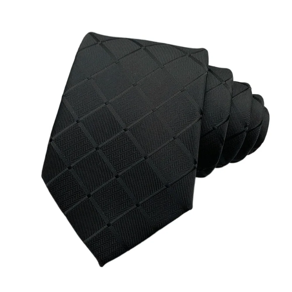 

Simple Solid Color Black Necktie Floral Jacquard Men Necktie Hand Tied Stripes Retro Cravat Business