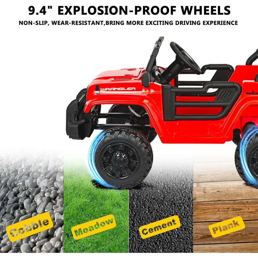 ركوب كهربائي للأطفال 12 فولت مع جهاز تحكم عن بعد، مركبة كهربائية للطرق الوعرة للأطفال، سيارة شاحنة بعجلات تعمل بالبطارية، مع عمل