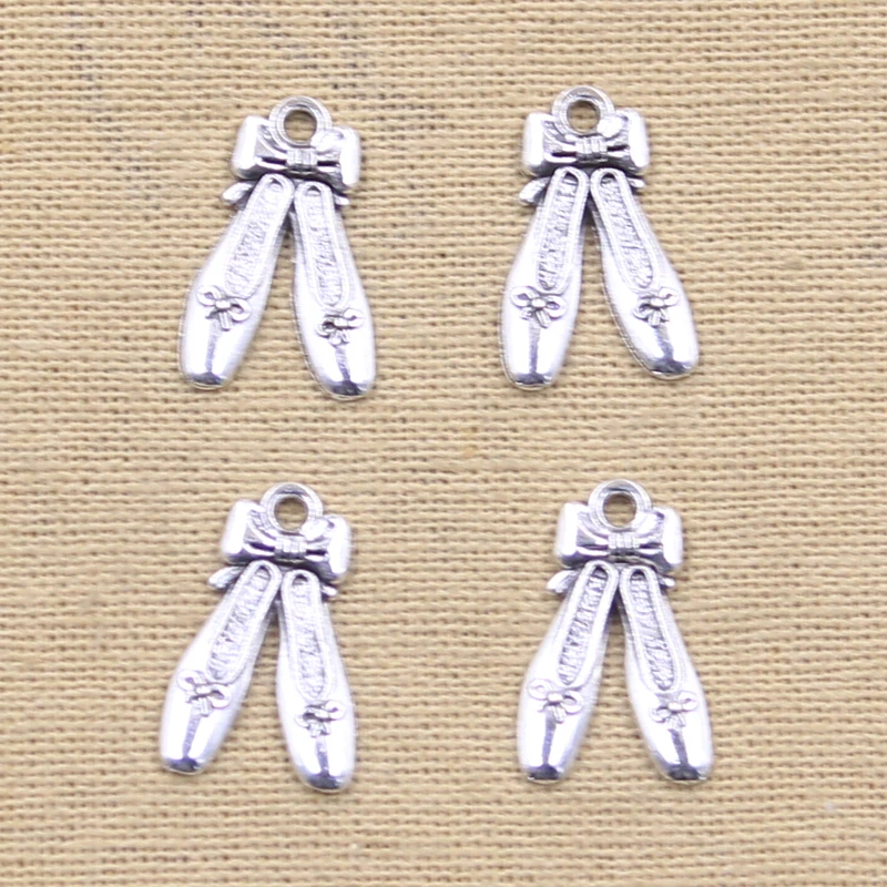 20pcs Charms Ballet Shoes Slippers 20x13mm Antique Making Pendant fit,Vintage Tibetan Bronze Silver color,DIY Handmade Jewelry