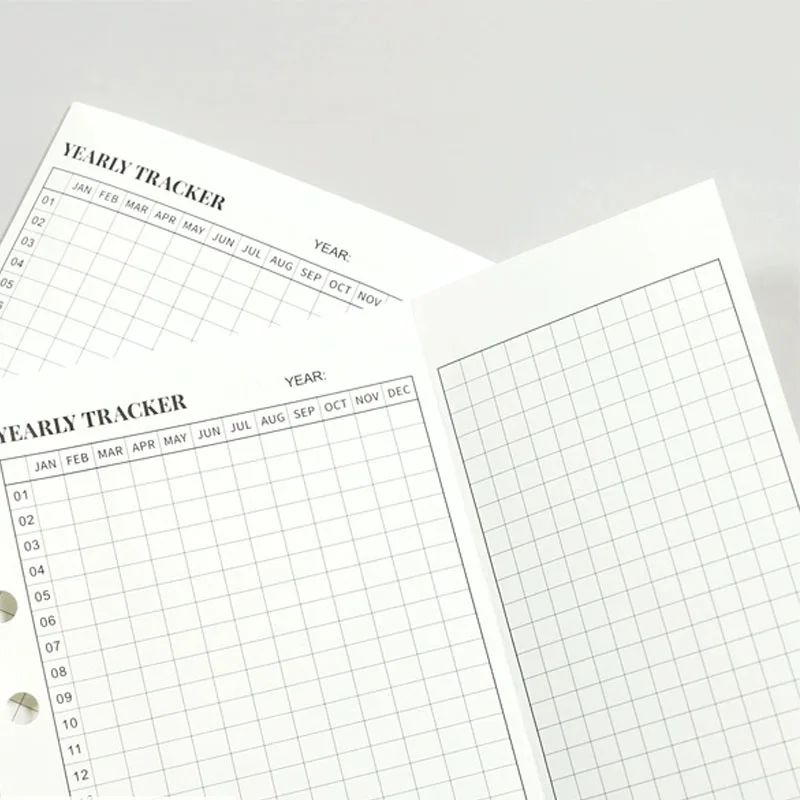 Minimalistisches A6A7-Jahres-Monats-Uhrwerk in 31 Tagen. Gewohnheitsanbau von Ersatz-Innenkernzubehör für lose Blätter aus Papier – Detail 5