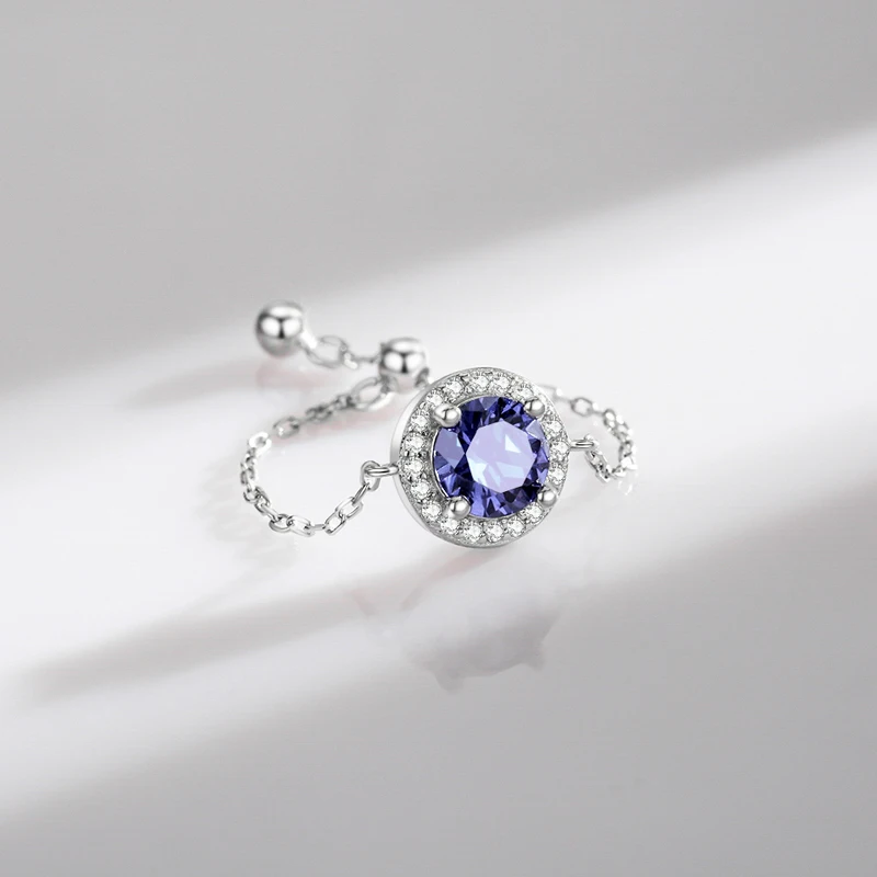 Women's 925 Sterling Silver Adjustable Heart Flower Link Ring