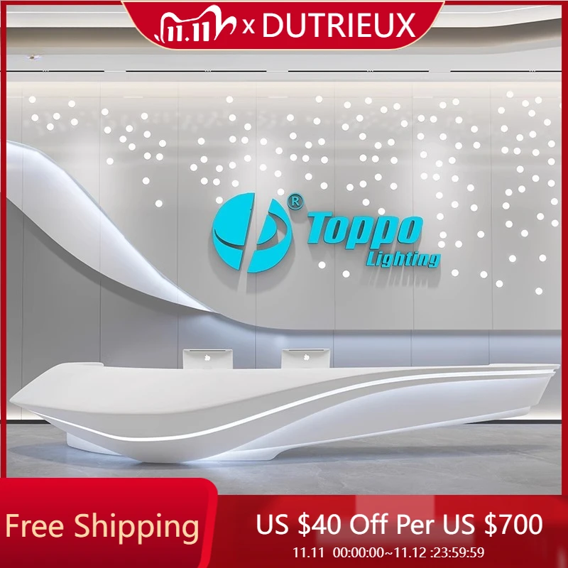 

Luxury High-end Reception Desks Beauty Salon Light Luxury Modern Design Reception Desks White Salon Bureau Office Furniture