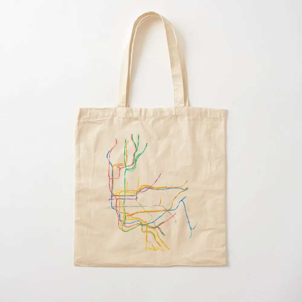 مدينة نيويورك مترو الانفاق خريطة حمل حقيبة أكياس التسوق المرأة حمل حقيبة قماش مخصص أكياس التوصيل المجاني