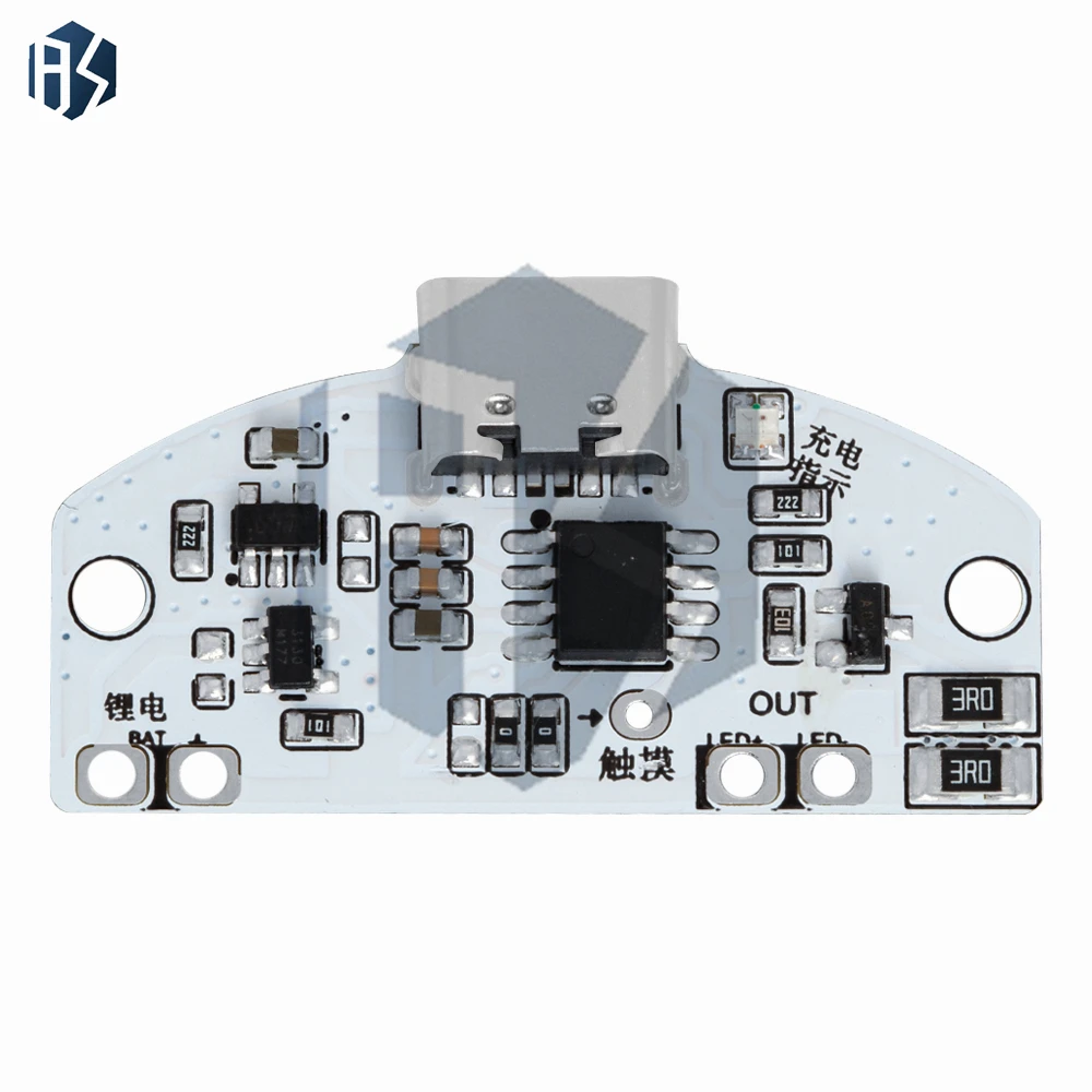 Płytka drukowana lampy stołowej typu C. Ładowanie przez USB, trzybiegowe, bezstopniowe przyciemnianie, dotykowy moduł sterujący małą lampką nocną