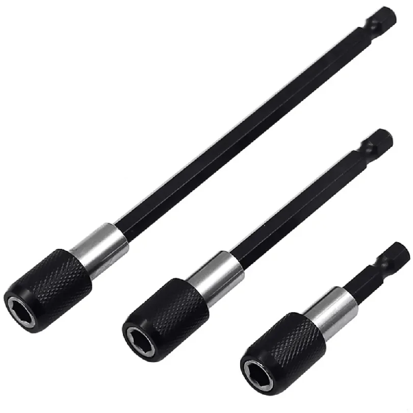 3PC Hexagonal Quick Release Self-locking Extension Rod Drill Driver Quick Transfer Rod Screwdriver Extension Rod Tool