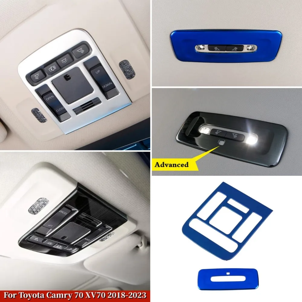 

For Toyota Camry 70 XV70 2018-2022 2023 Accessories Stainless Steel Car Interior Front Back Reading Light Lamp Panel Cover Trims