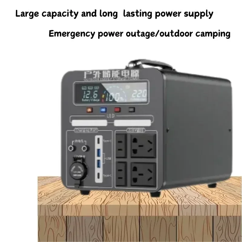 100% large 600W-2000W Portable Power Station Charging External Batteries 220V Energy Storage Supply Outdoor Camping Campervan RV