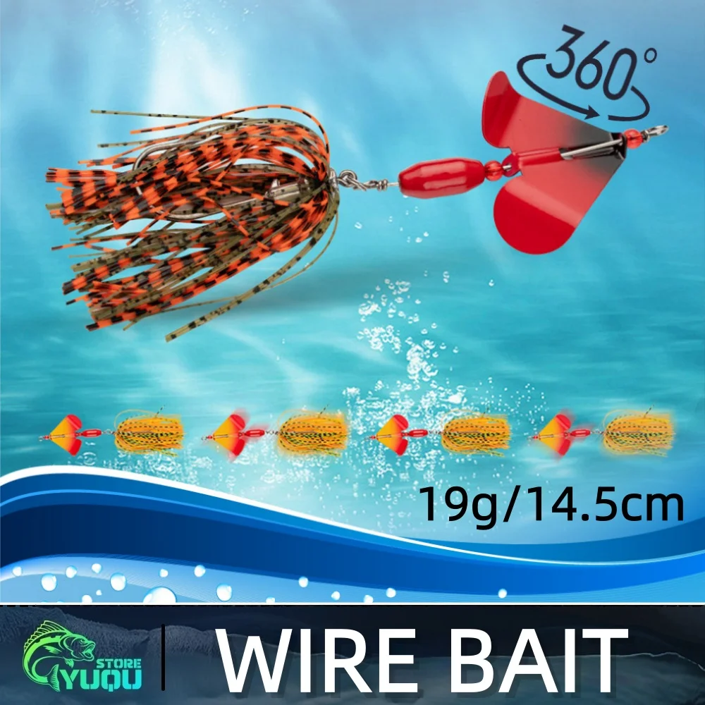 1 Uds. Cebo de alambre de 19g/14,5 cm, cebo giratorio, señuelo de pesca, hoja de molinete, cebo Chatter, bailarina, Buzzbait para aparejos de pesca de Lucio