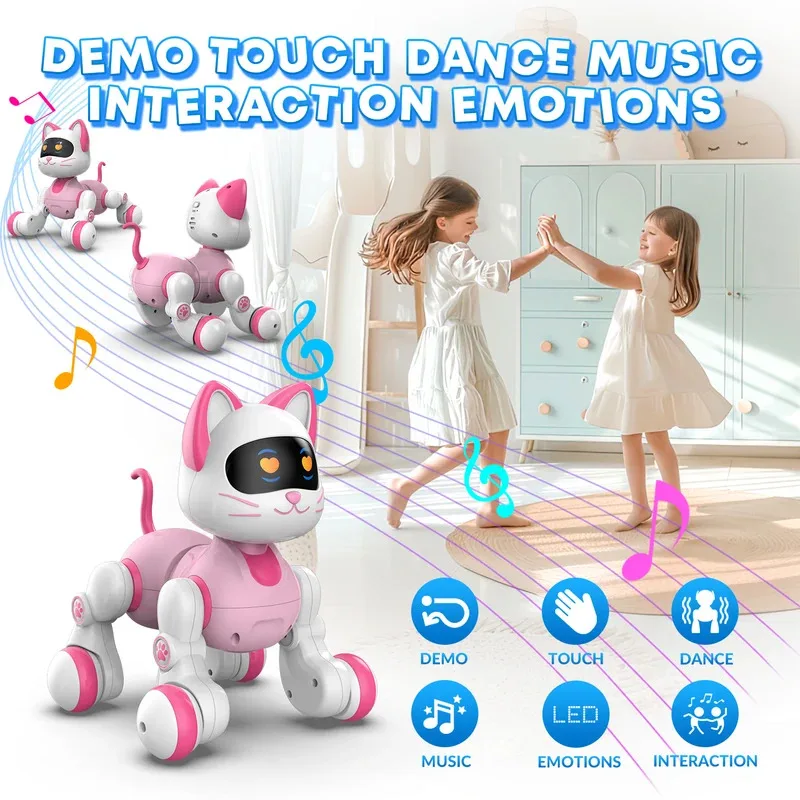 Lumière du soleil 002 Robot télécommandé intelligent chat tête Programmable détection tactile marche danse musique éclairage enfants Rc jouet Robots animal de compagnie