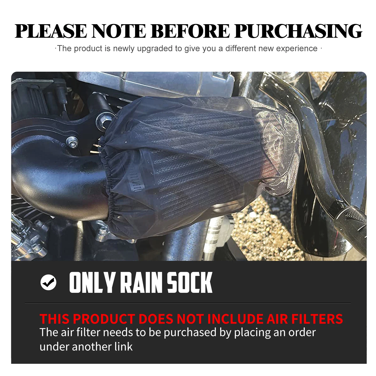 Calcetín de lluvia impermeable para motocicleta, protector de lluvia con filtro de aire a prueba de polvo, para Harley Sportster 48 883 Touring