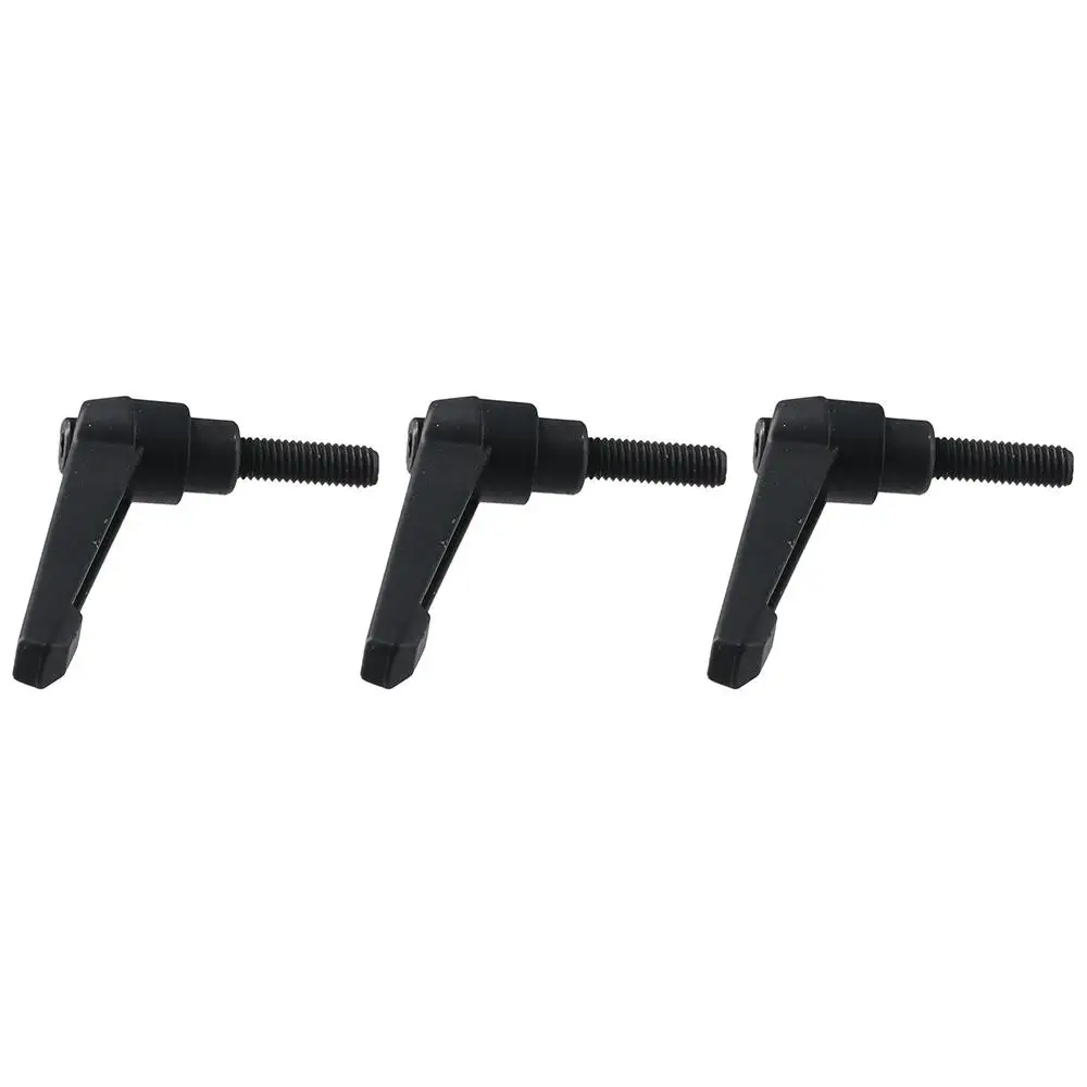 3pcs Alloy Steel Handle Adjustable Clamping Lever M8 X 25mm Black Male Threaded Stud Knobs Locking Rotating Screw Handles