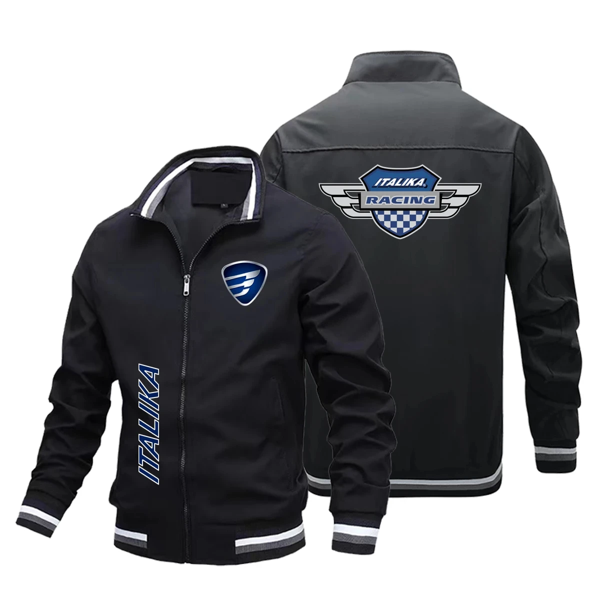 Fashionable ITALIKA motorcycle logo racing jacket, windproof sports bicycle jacket, men\'s clothing, hip-hop bicycle cover jacket