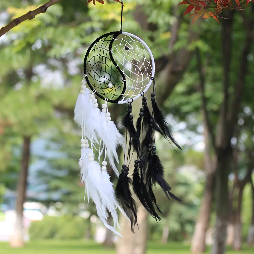 Bagua Mandala Dreamcatcher - Handmade Yin Yang Wall Art for Zen Rooms & Airbnb Decor