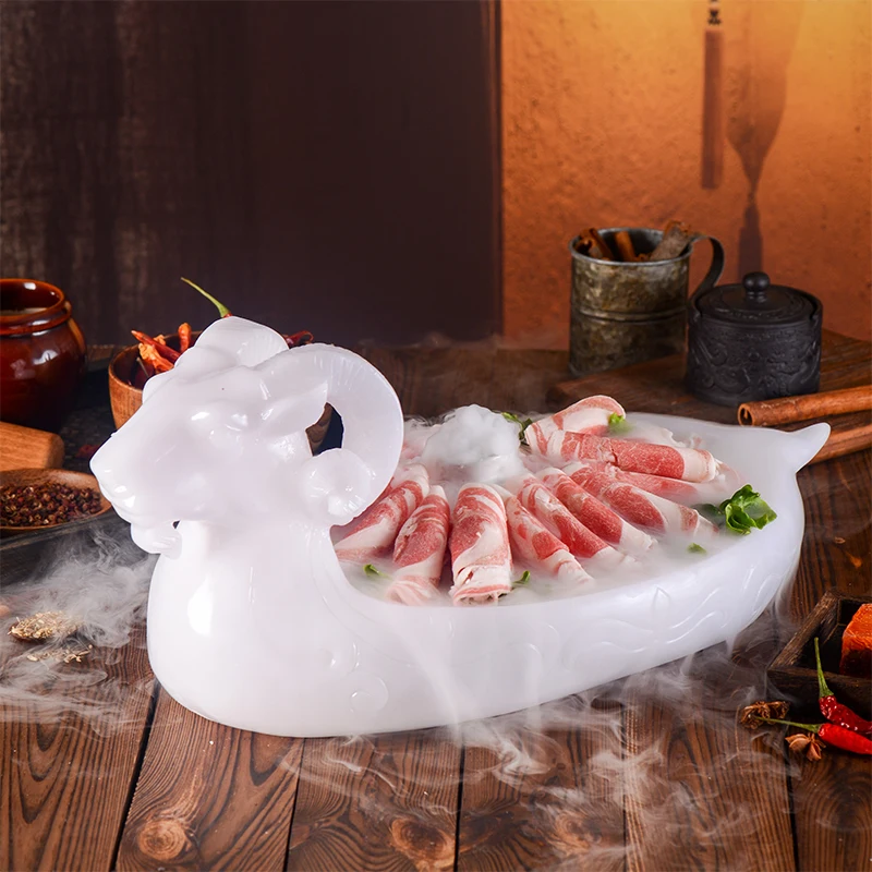 

for Hot Pot Restaurants Special Tableware Personalized Creative White Sheep Shape Sashimi Beef Slices Mutton Swing Plate