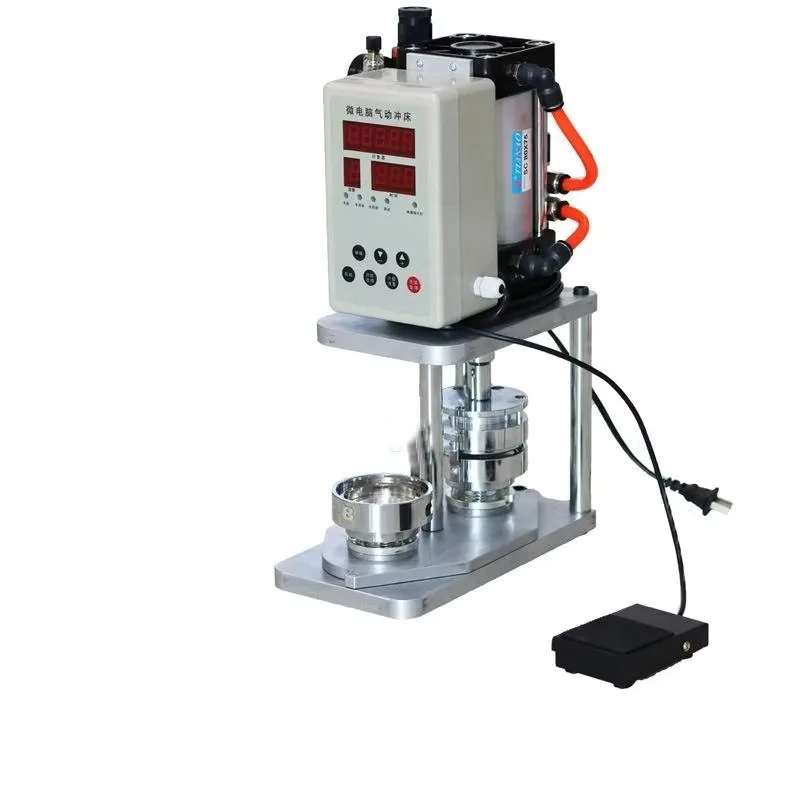 【Best-selling】TOP Hot Selling Tinplate Badge Machine Rotary Pneumatic Badge Fridge Magnet Card Press Fridge Magnet Making Machin