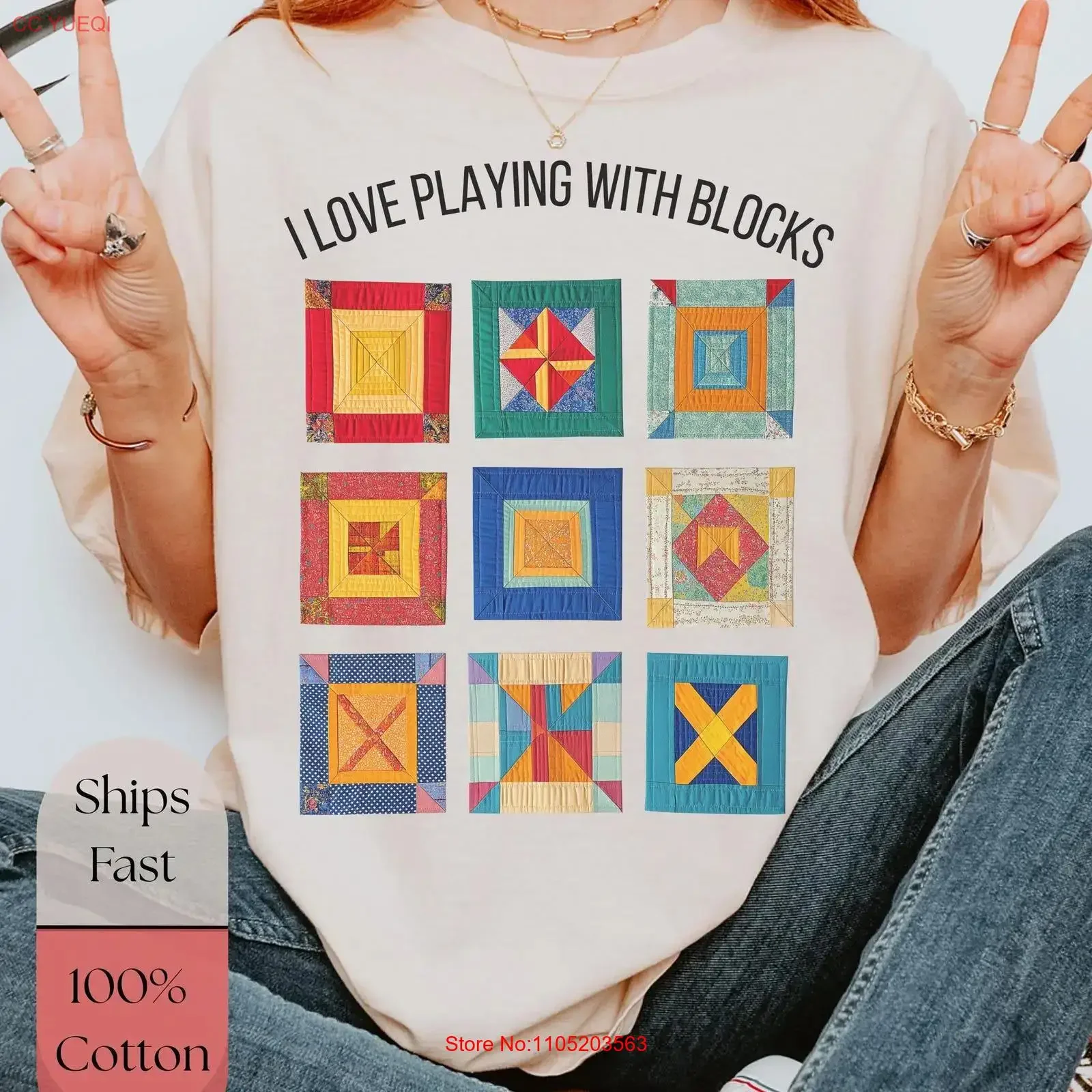 

Funny Quilting T Shirt Retreat Play With Blocks for Quilter Mom Mimi Quilt Block Mother's Day s vintage Washed Versatile