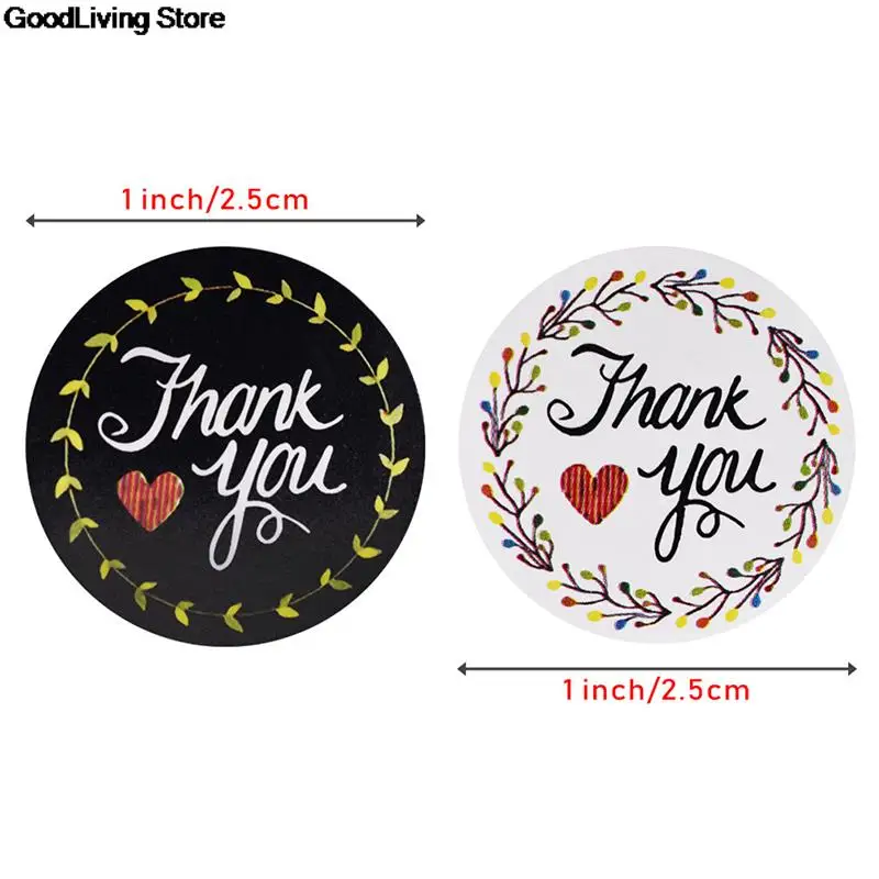 500 PCS Round Geometric Pattern thank you stickers seal labels for baking wedding envelope handmade sticker