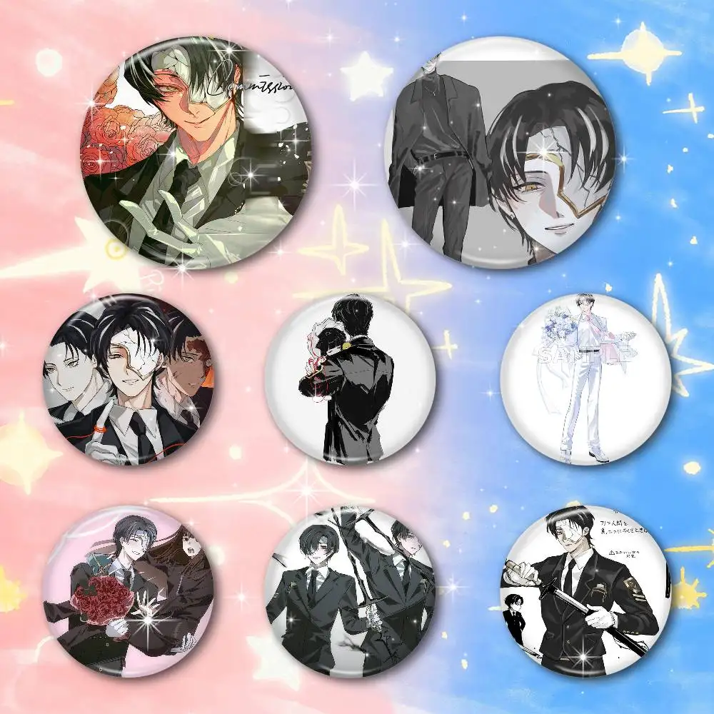 Rien Limbus Company Snap-in Pins Cartoon Character Round Creative Brooches For Backpack Accessories Jewelry Gifts