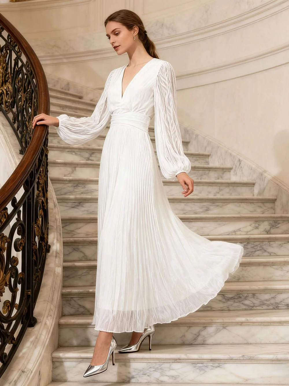 

Модное повседневное платье 2022, осень и зима, новый ленивый стиль, высококачественная однотонная длинная юбка с длинными рукавами