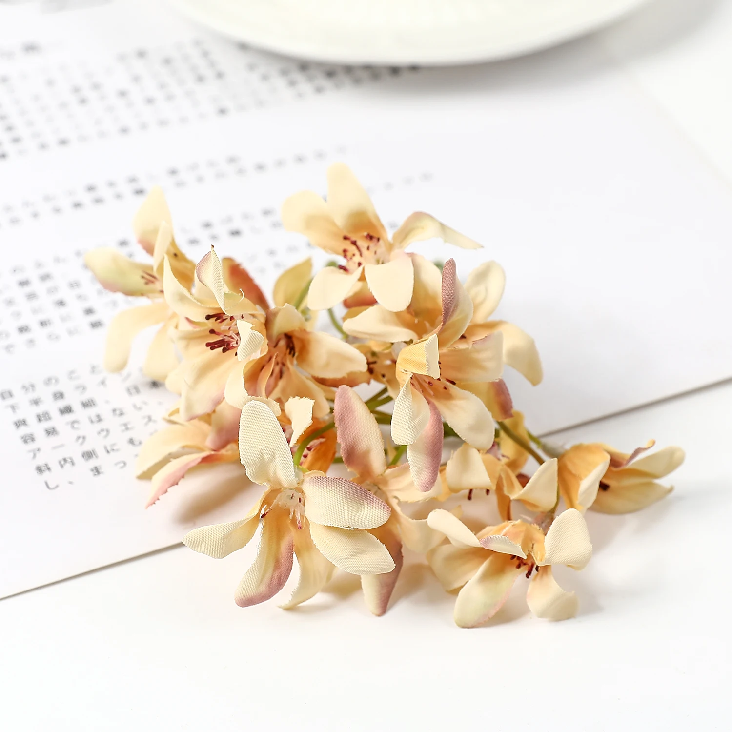 10/20Pcs Künstliche Seidenblumen Kopf Gradienten Orchidee Magnolie Blume Für Wohnkultur Hochzeit Dekoration DIY Haarnadel Zubehör – Detail 7