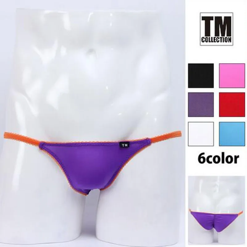 Color Contrast Nylon Briefs for men Low Rise Elastic Breathable Daily Underwear